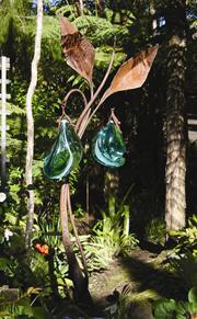 Glass and steel sculpture